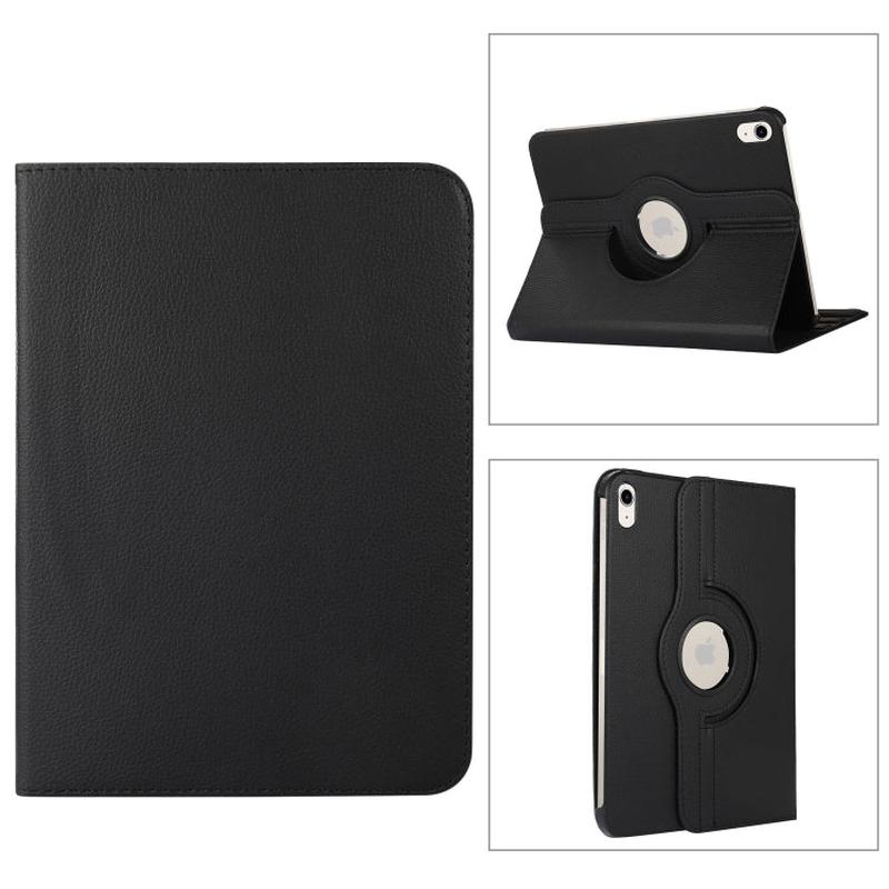 For iPad 2025 / 2022 360 Degree Rotation Litchi Texture Flip Leather Tablet Case with Holder (Black)