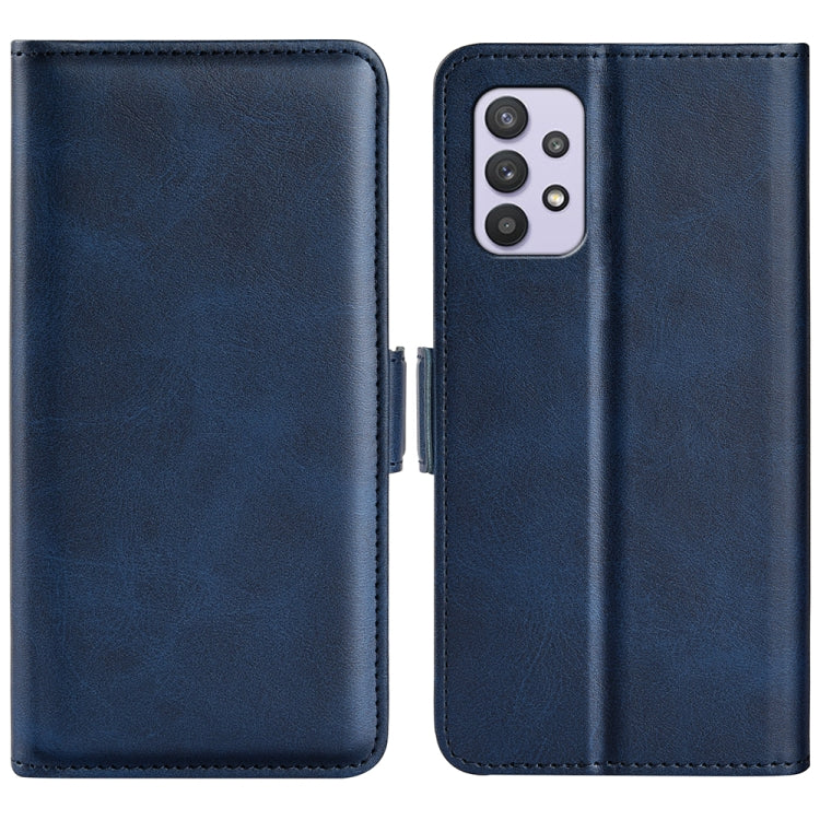 For Samsung Galaxy A53 5G Dual-side Magnetic Leather Case with Holder & Card Slots & Wallet(Dark Blue)