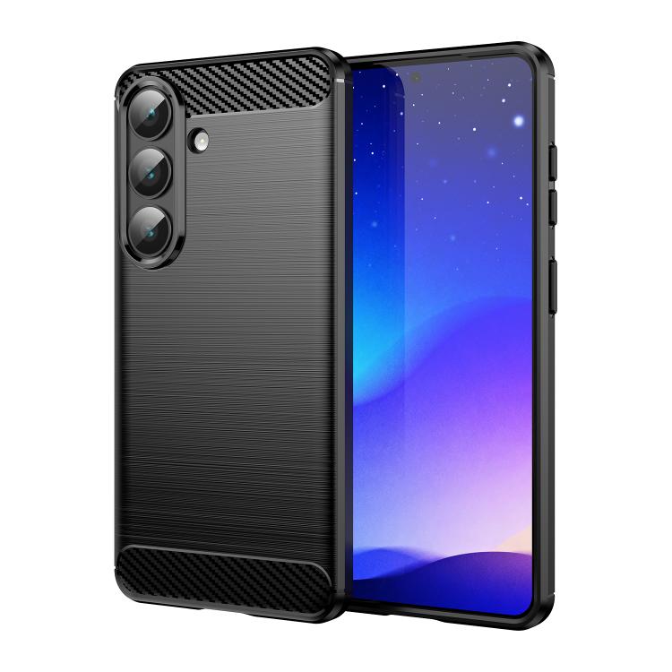 For Samsung Galaxy S26+ 5G Carbon Fiber Brushed Texture TPU Phone Case(Black)