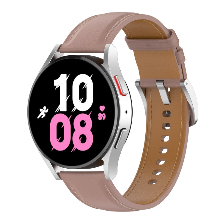 For Samsung Galaxy Watch 5 44mm Premium Leather Watch Band(Dark Pink)