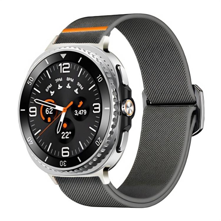 For Samsung Galaxy Watch8 / 8 Classic xDfind Elastic Nylon Watch Band(Dark Grey)