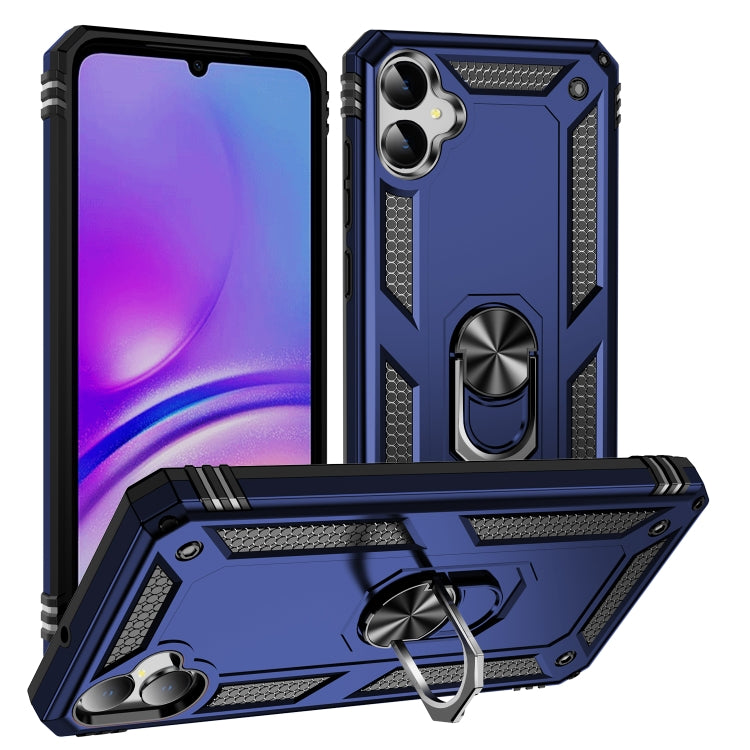 For Samsung Galaxy A05 Shockproof TPU + PC Phone Case with Holder(Blue)