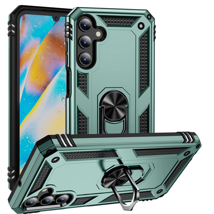 For Samsung Galaxy A15 Shockproof TPU + PC Phone Case(Dark Green)