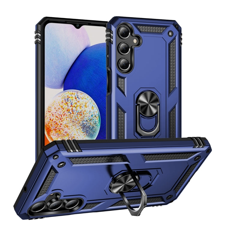 For Samsung Galaxy A16 5G Shockproof TPU + PC Phone Case with Holder(Blue)