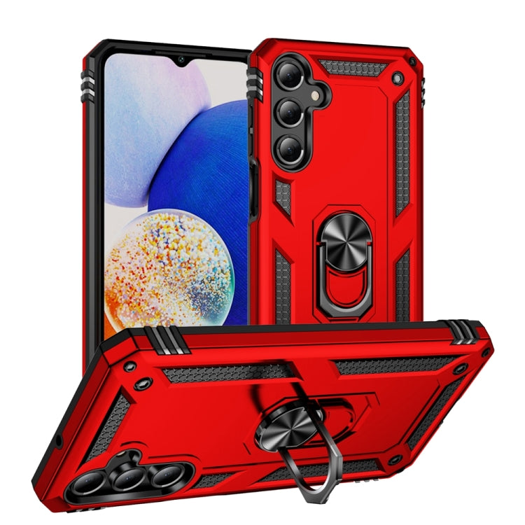 For Samsung Galaxy A16 5G Shockproof TPU + PC Phone Case with Holder(Red)