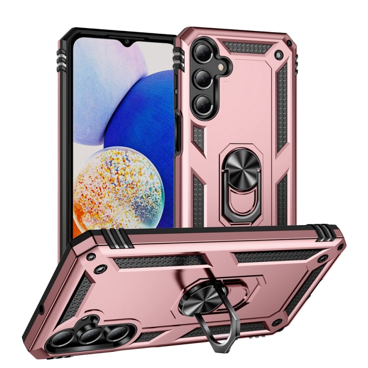 For Samsung Galaxy A16 5G Shockproof TPU + PC Phone Case with Holder(Rose Gold)