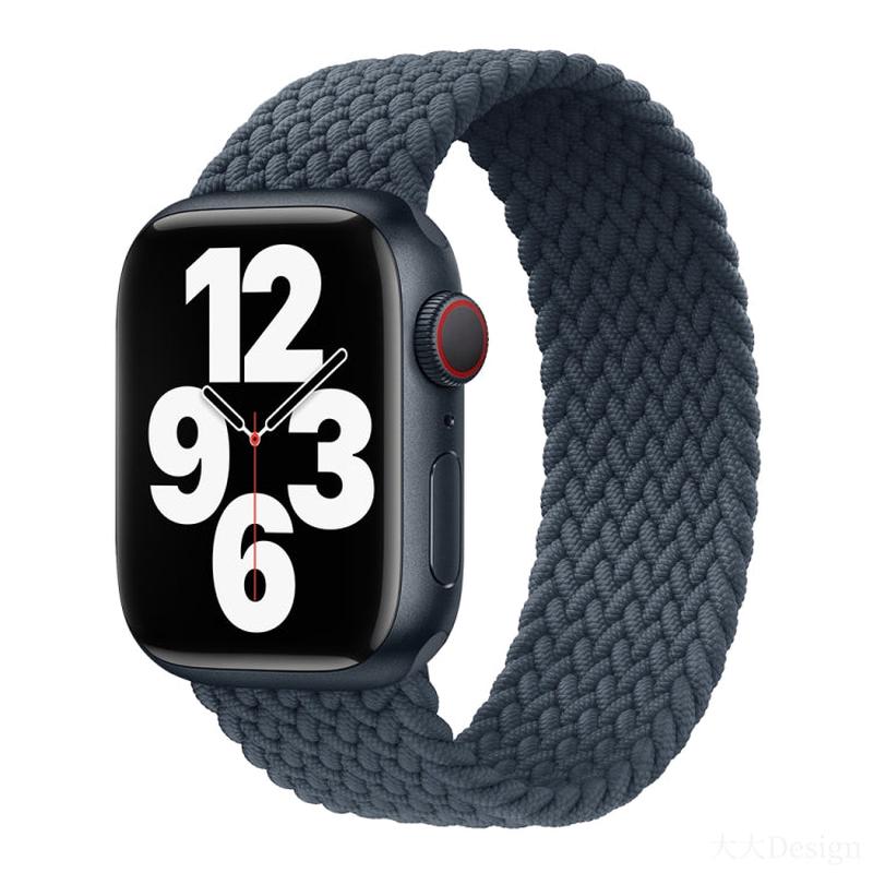 Nylon Single-turn Braided Watch Band For Apple Watch Series 9&8&7 41mm / SE 3&SE 2&6&SE&5&4 40mm / 3&2&1 38mm, Length:145mm (Deep Blue)