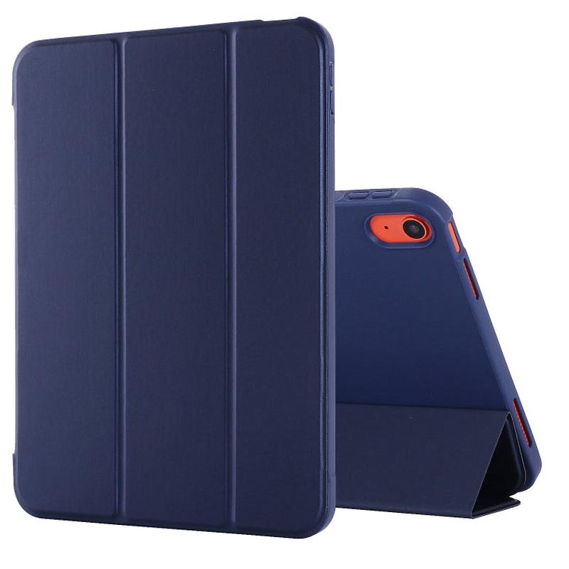 For iPad 2025 / 2022 Tri-fold Holder Tablet Leather Case(Dark Blue)