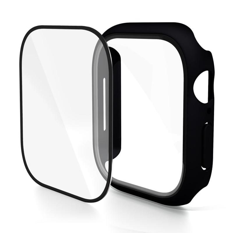 For Apple Watch Series 10 / 11 46mm PC Integrated Tempered Film Watch Case(Black)