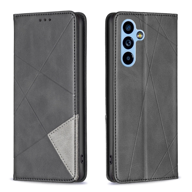 For Samsung Galaxy A54 5G Prismatic Invisible Magnetic Leather Phone Case(Black)