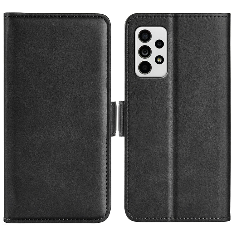 For Samsung Galaxy A33 5G Dual-side Magnetic Leather Case with Holder & Card Slots & Wallet(Black)