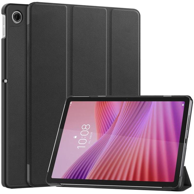 For Lenovo Tab 10.1 2025 / K10 2nd / S10 Custer Texture 3-Fold Holder Leather Smart Tablet Case(Black)