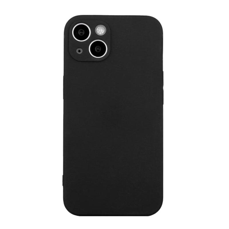 For iPhone 15 Straight Edge Solid Color TPU Shockproof Phone Case(Black)