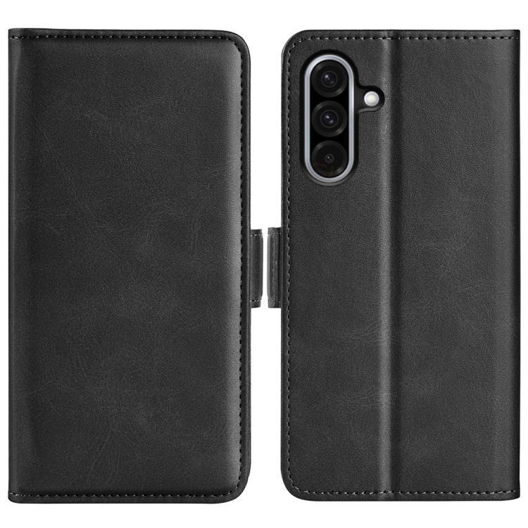 For Samsung Galaxy A36 Dual-side Magnetic Buckle Horizontal Flip Leather Phone Case(Black)