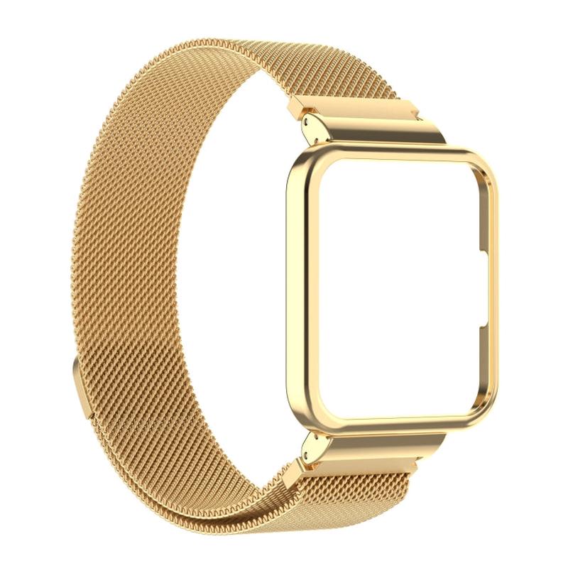 For Xiaomi Redmi Watch 2 Lite 2 in 1 Milano Metal Watch Band with Watch Frame(Gold)
