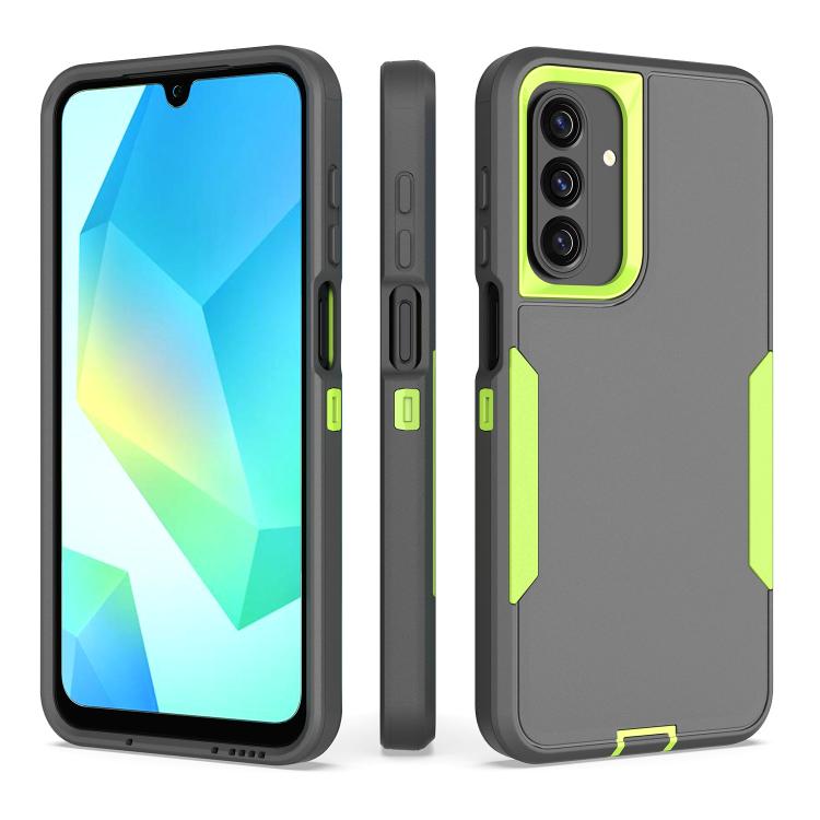 For Samsung Galaxy A16 5G / A26 5G Magnetic PC Hybrid TPU Phone Case(Gray+Fluorescent Green)