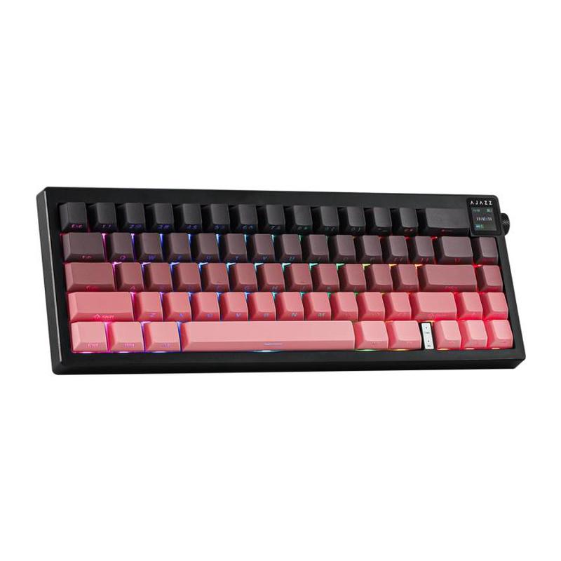 Ajazz AK650 Tri-mode Wireless Mechanical Keyboard With Screen Knob RGB Light, Color: Dream Switch Side Engraved Gradient Blackberry