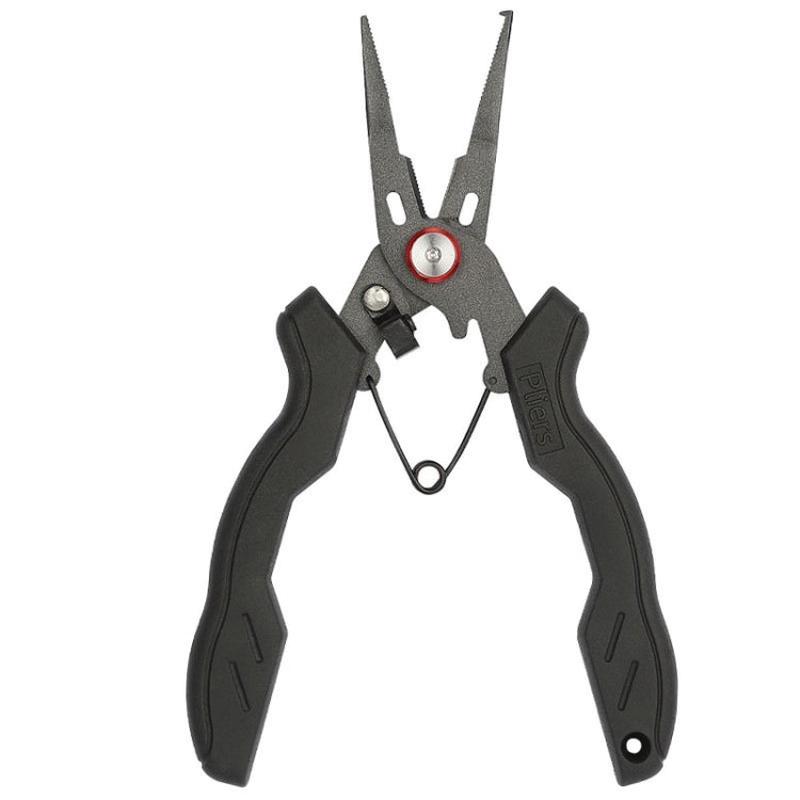 Teflon Stainless Steel Multifunctional Fishing Pliers Anti-slip Cutting Line Open Ring Fishing Tools(Red Nail)