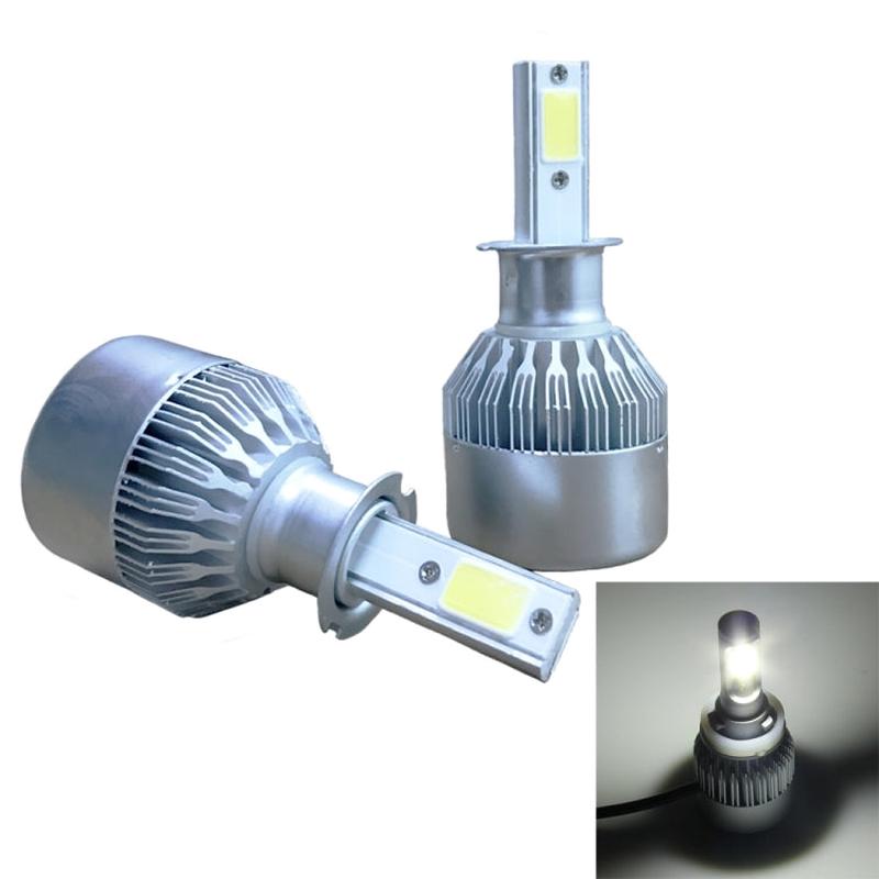 2pcs H3 18W 1800LM 6000K Waterproof IP68 Car Auto LED Headlight with 2 COB LED Lamps, DC 9-36V(White Light)