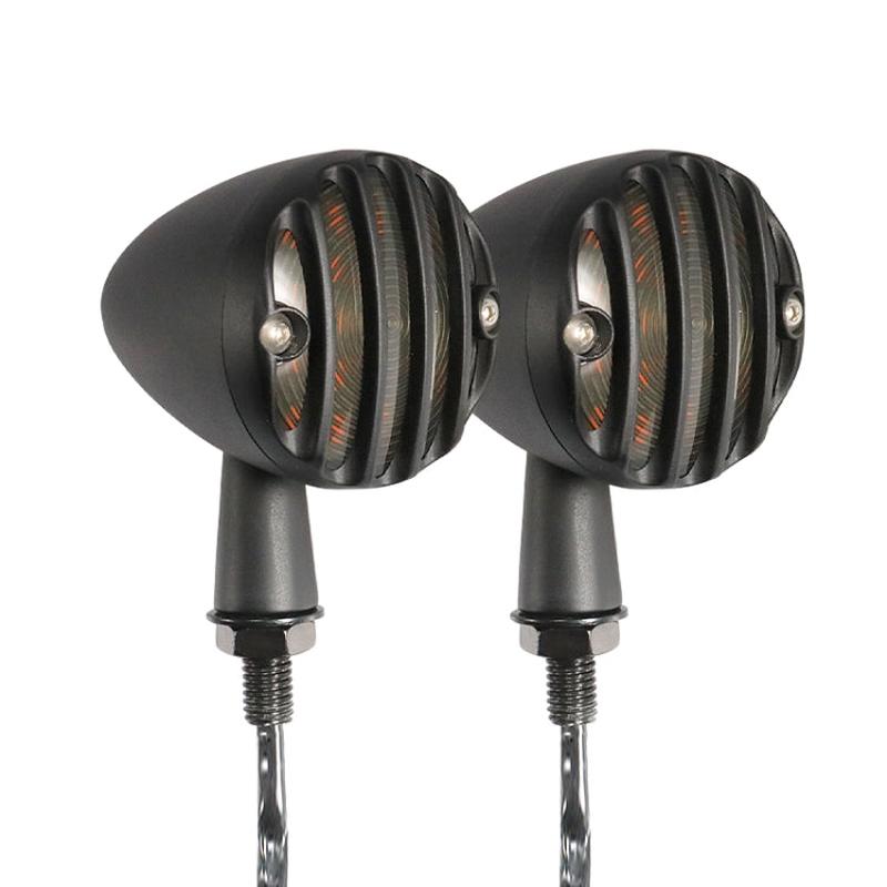 HP-Z056 1 Pair Retro Motorcycle Modified LED Turn Signal for Harley(Black)