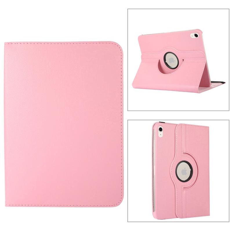 For iPad 2025 / 2022 360 Degree Rotation Litchi Texture Flip Leather Tablet Case with Holder (Pink)