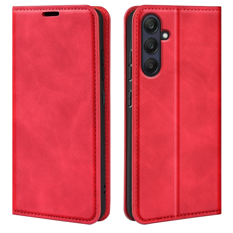For Samsung Galaxy A26 Retro-skin Magnetic Suction Leather Phone Case(Red)