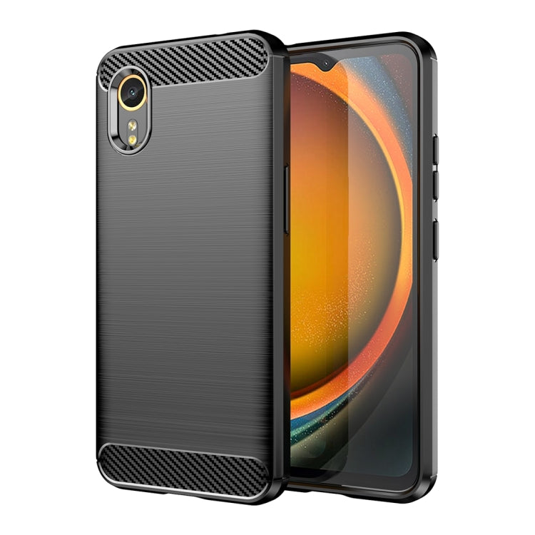 For Samsung Galaxy Xcover 7 Carbon Fiber Brushed Texture TPU Phone Case(Black)