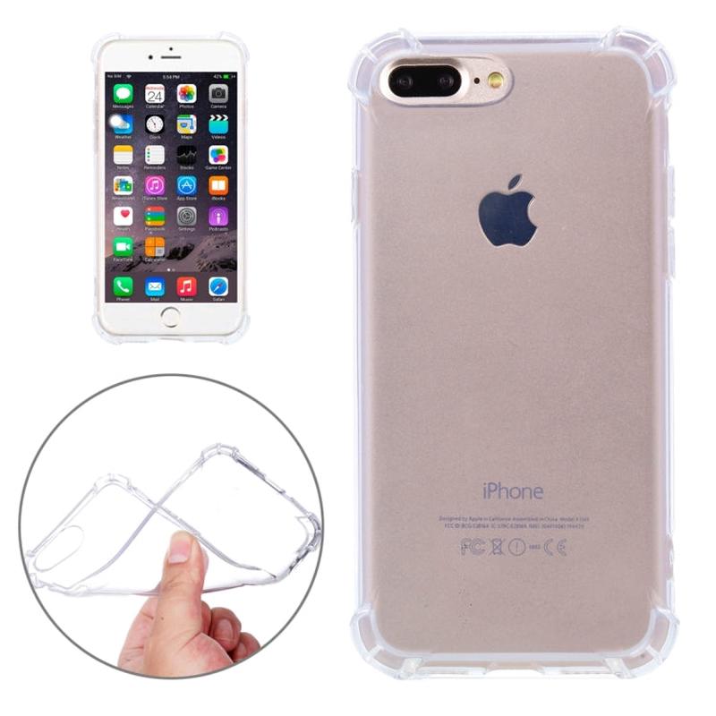 For iPhone 8 Plus & 7 Plus Shock-resistant Cushion TPU Protective Case (Transparent)
