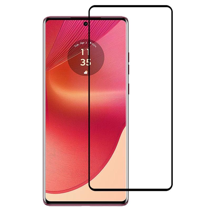 For Motorola Edge 50 Fusion Edge Glue 9H HD 3D Curved Edge Tempered Glass Film(Black)