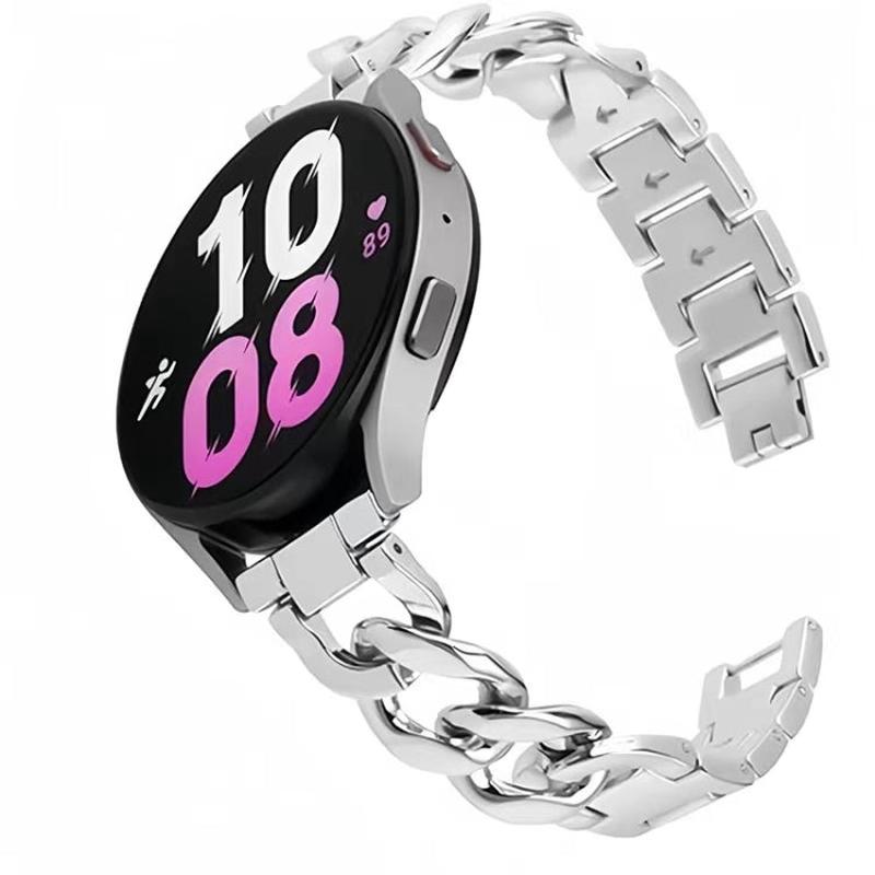 18mm Denim Chain Metal Watch Band(Silver)