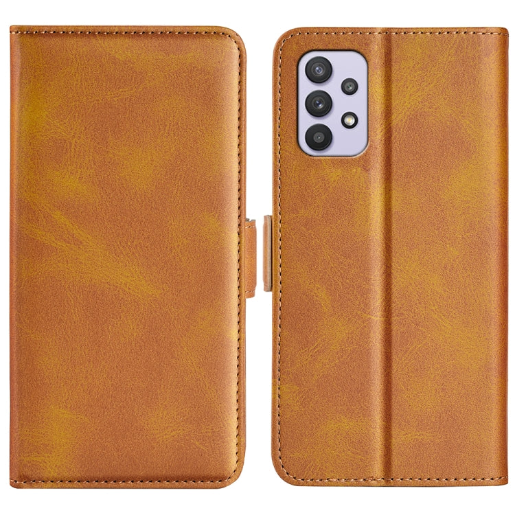 For Samsung Galaxy A53 5G Dual-side Magnetic Leather Case with Holder & Card Slots & Wallet(Yellow)