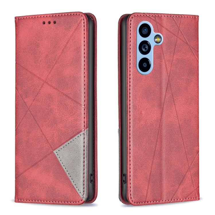 For Samsung Galaxy A54 5G Prismatic Invisible Magnetic Leather Phone Case(Red)