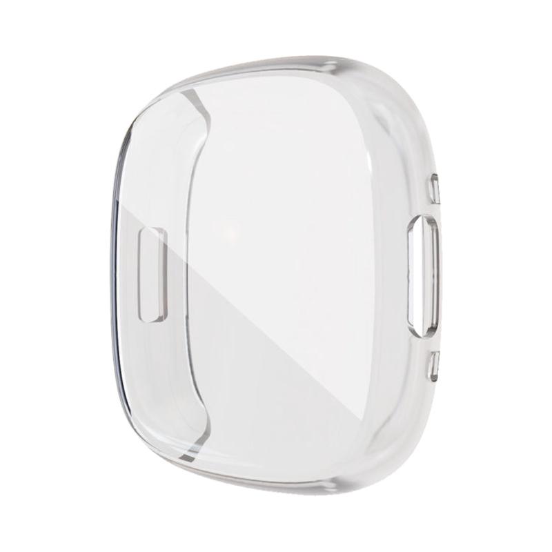 For Fitbit Versa 4 / Sense 2 Electroplating Full Coverage TPU Watch Case(Transparent)