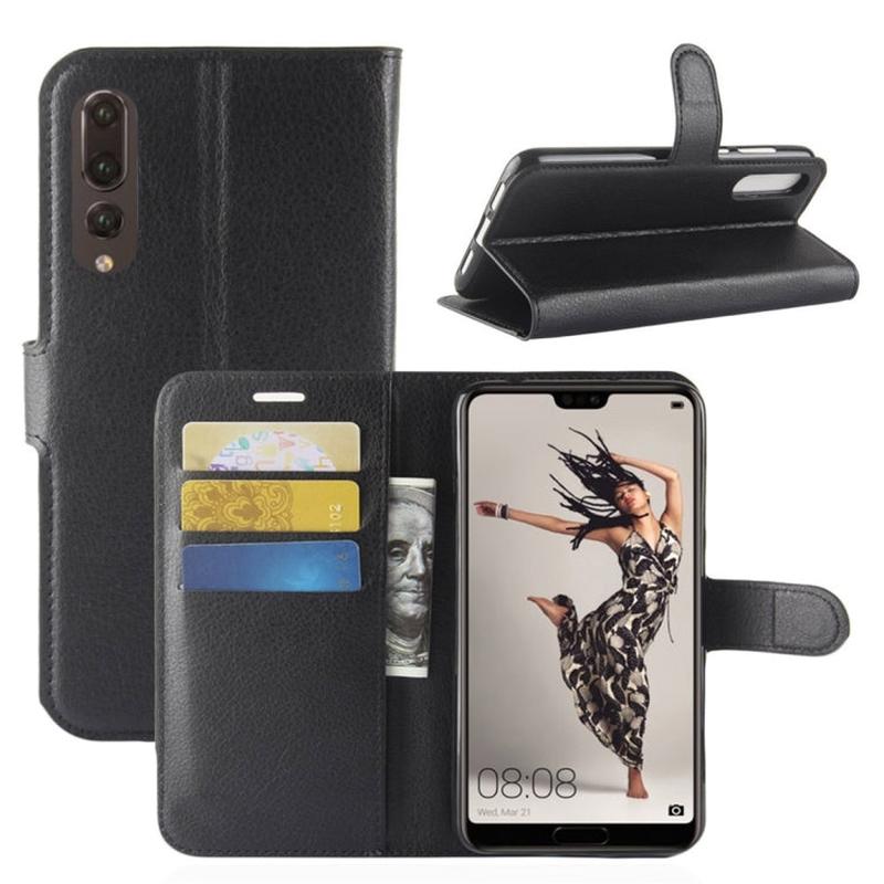 For Huawei P20 Pro Litchi Texture Horizontal Flip Leather Case with Wallet & Holder & Card Slots(Black)