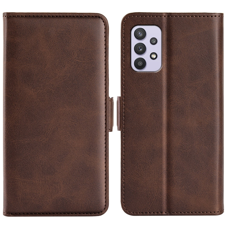 For Samsung Galaxy A53 5G Dual-side Magnetic Leather Case with Holder & Card Slots & Wallet(Brown)