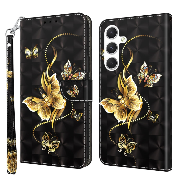 For Samsung Galaxy A16 5G 3D Painted Leather Phone Case(Golden Swallow Butterfly)
