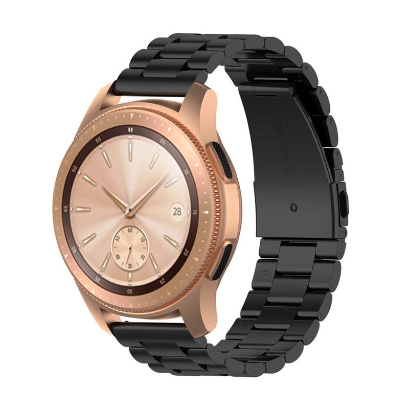 For Xiaomi MI/Huawei Glory S1 18mm Three Beads Stainless Steel Watch Band 18mm(Black)