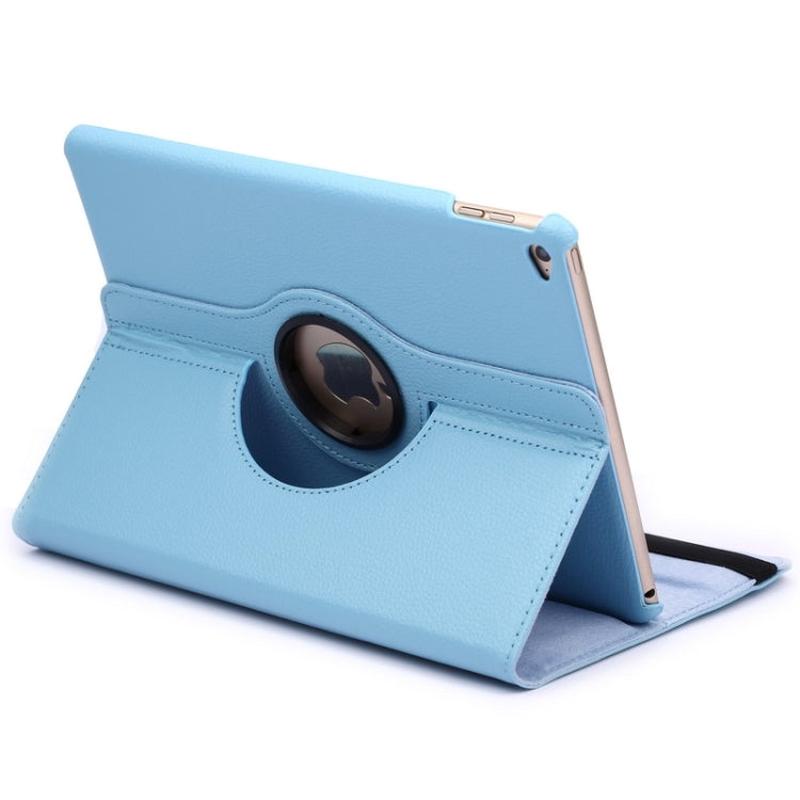 360 Degree Rotation Litchi Texture Flip Leather Case with 2 Gears Holder for iPad Air 2(Blue)