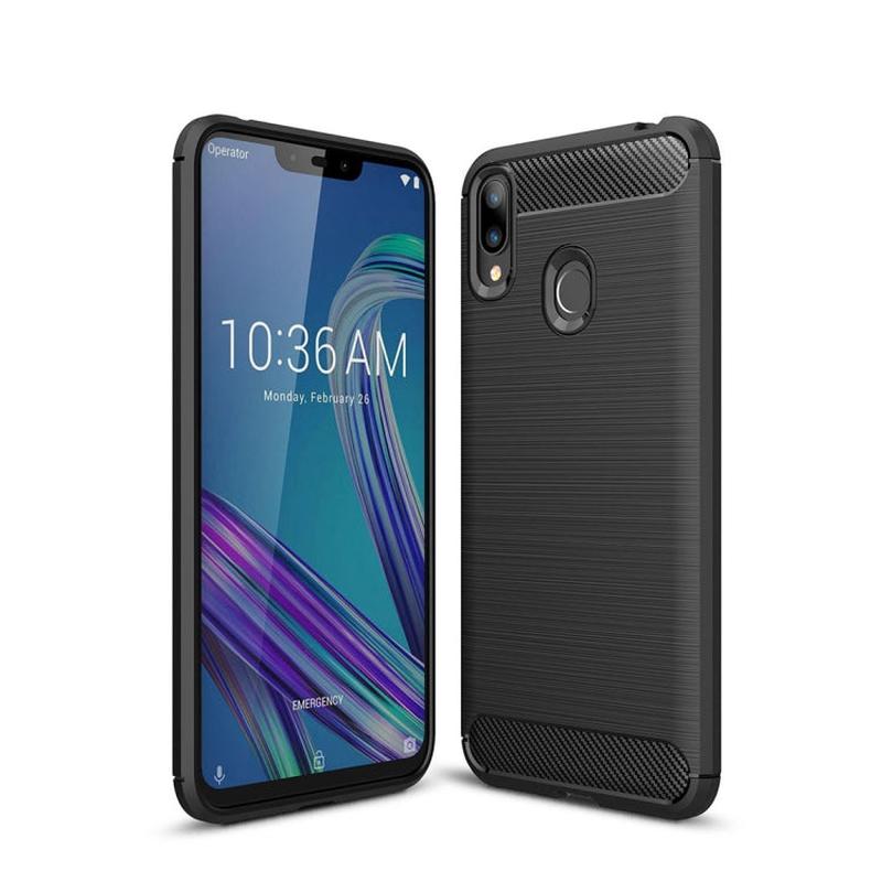 Brushed Texture Carbon Fiber Shockproof TPU Case for ASUS ZenFone Max (M2) (Black)