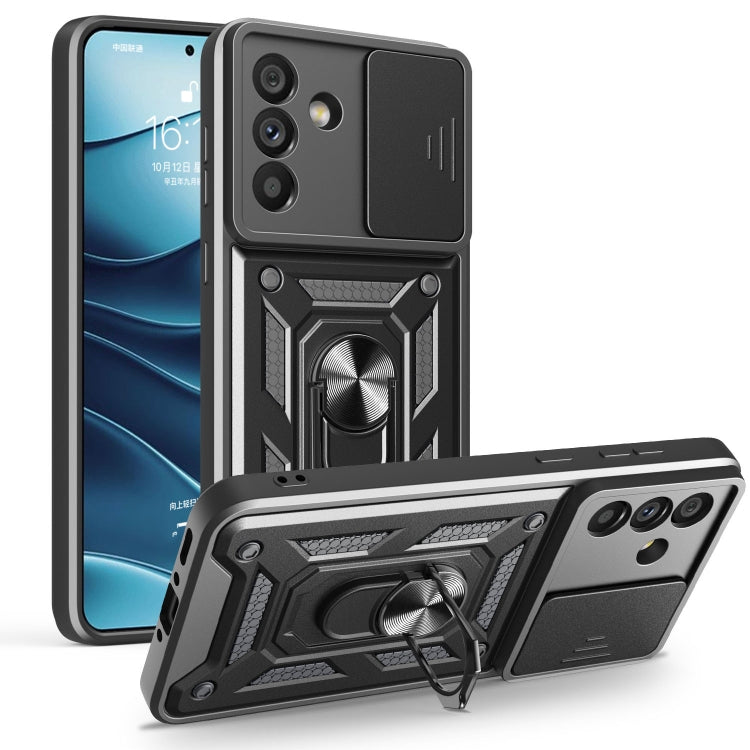 For Samsung Galaxy A56 5G Sliding Camera Cover Design TPU+PC Phone Case(Black)