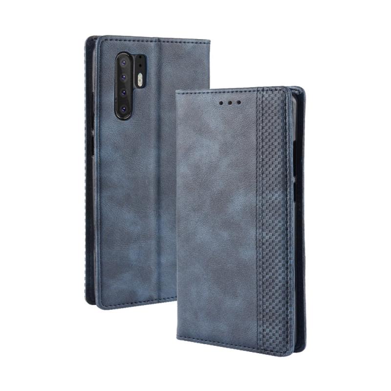 Magnetic Buckle Retro Texture Horizontal Flip Leather Case for Huawei P30 Pro, with Holder & Card Slots & Wallet (Blue)