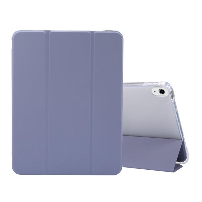 For iPad Air 2022 / 2020 10.9 3-folding Electric Pressed Skin Texture Smart Leather Tablet Case (Baby Blue)