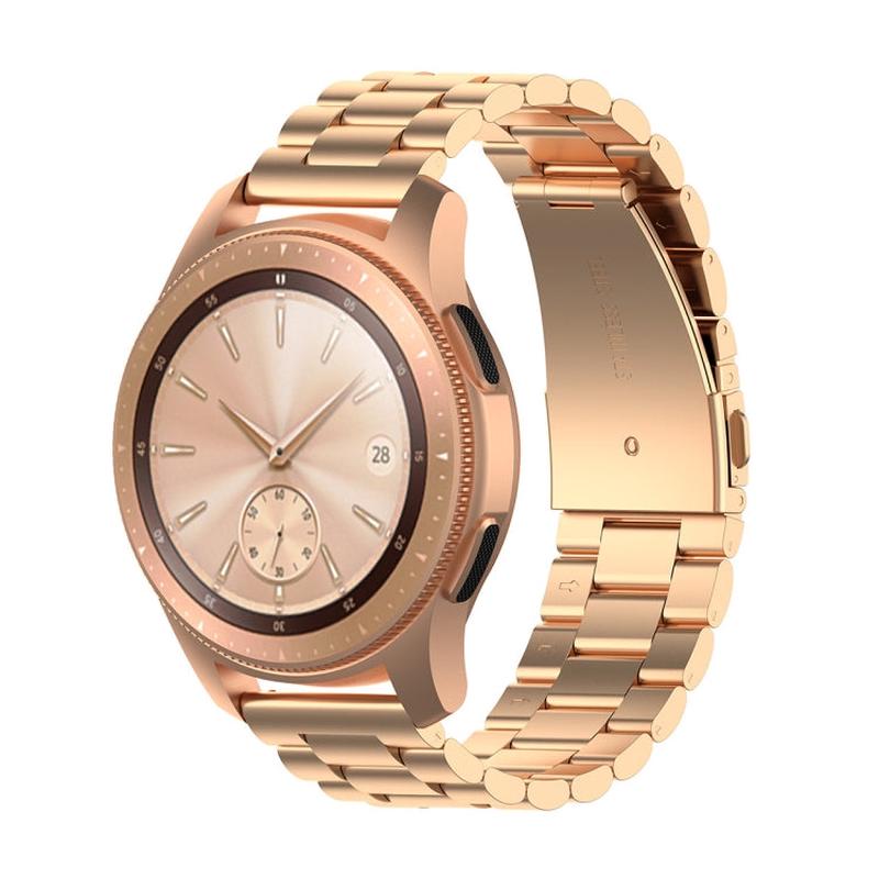 For Xiaomi MI/Huawei Glory S1 18mm Three Beads Stainless Steel Watch Band 18mm(Rose Gold)