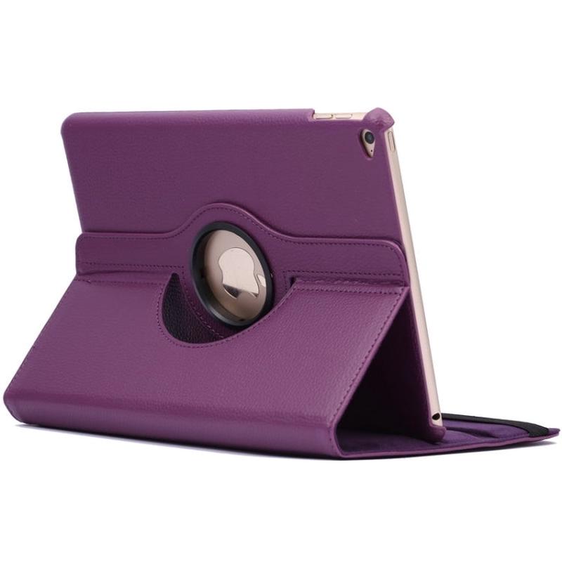 360 Degree Rotation Litchi Texture Flip Leather Case with 2 Gears Holder for iPad Air 2(Purple)