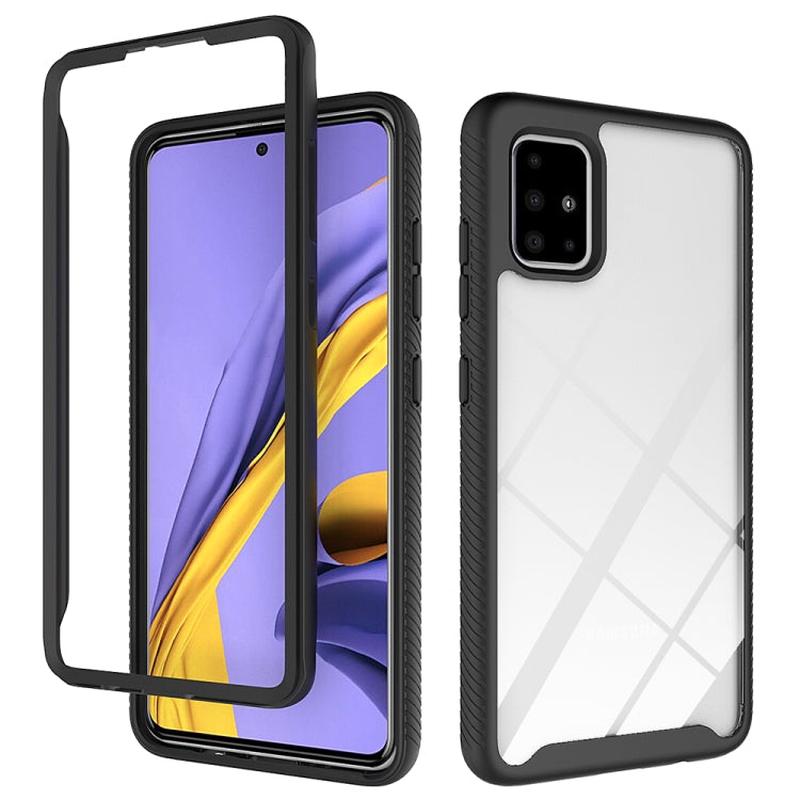 For Galaxy A51 Two-layer Design Shockproof PC + TPU Protective Case(Black)