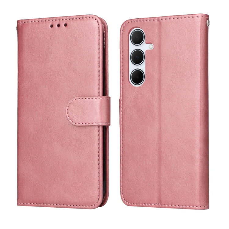 For Samsung Galaxy A36 5G Classic Calf Texture Flip Leather Phone Case(Rose Gold)