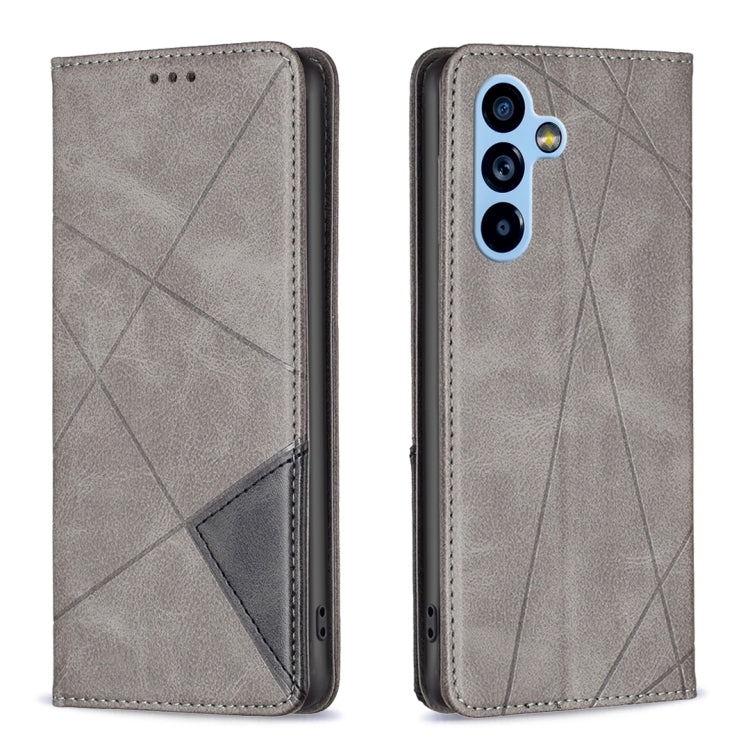 For Samsung Galaxy A54 5G Prismatic Invisible Magnetic Leather Phone Case(Grey)