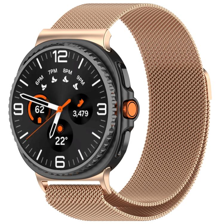 For Samsung Galaxy Watch8 / Watch8 Classic Milan Magnetic Stainless Steel Watch Band(Rose Gold)