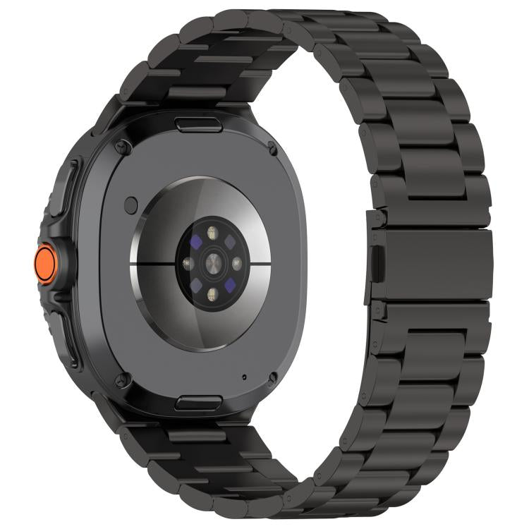 For Samsung Galaxy Watch8 / Watch8 Classic Slim Three Beads Stainless Steel Watch Band(Black)