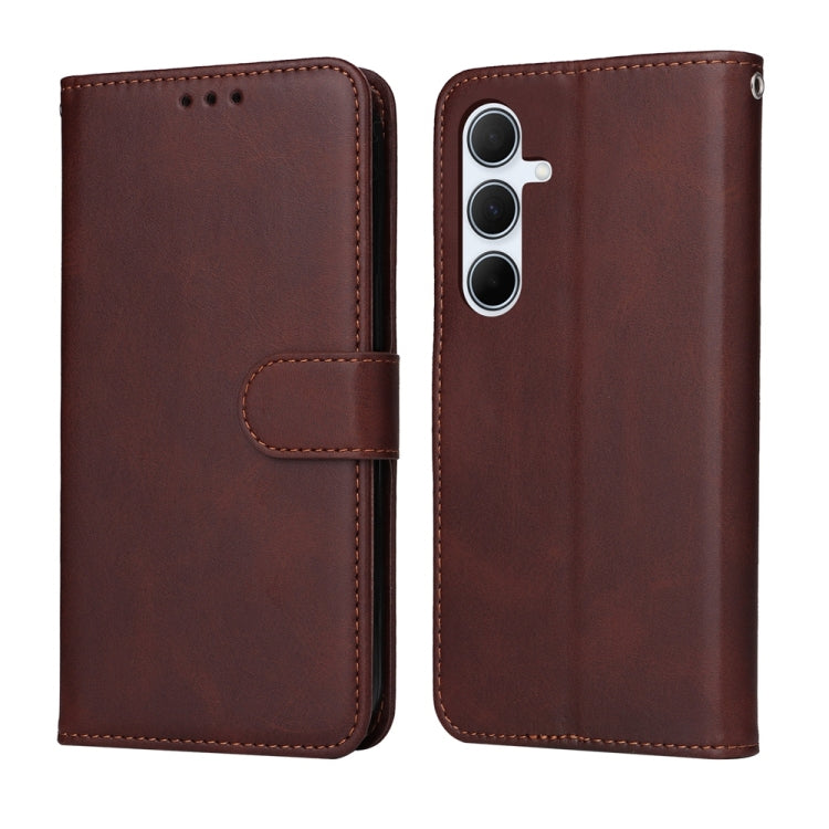 For Samsung Galaxy A36 5G Classic Calf Texture Flip Leather Phone Case(Brown)